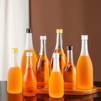 Botella de Vidrio Esmerilado para Bebidas y Licores con Tapa de Aluminio a Rosca, Botella de Vidrio para Licores con Tapa de Rosca