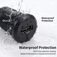 Waterproof USB Type-C Female Connector 2 Pin Panel Mount Snap Lock IP67 Socket with Dust Cap