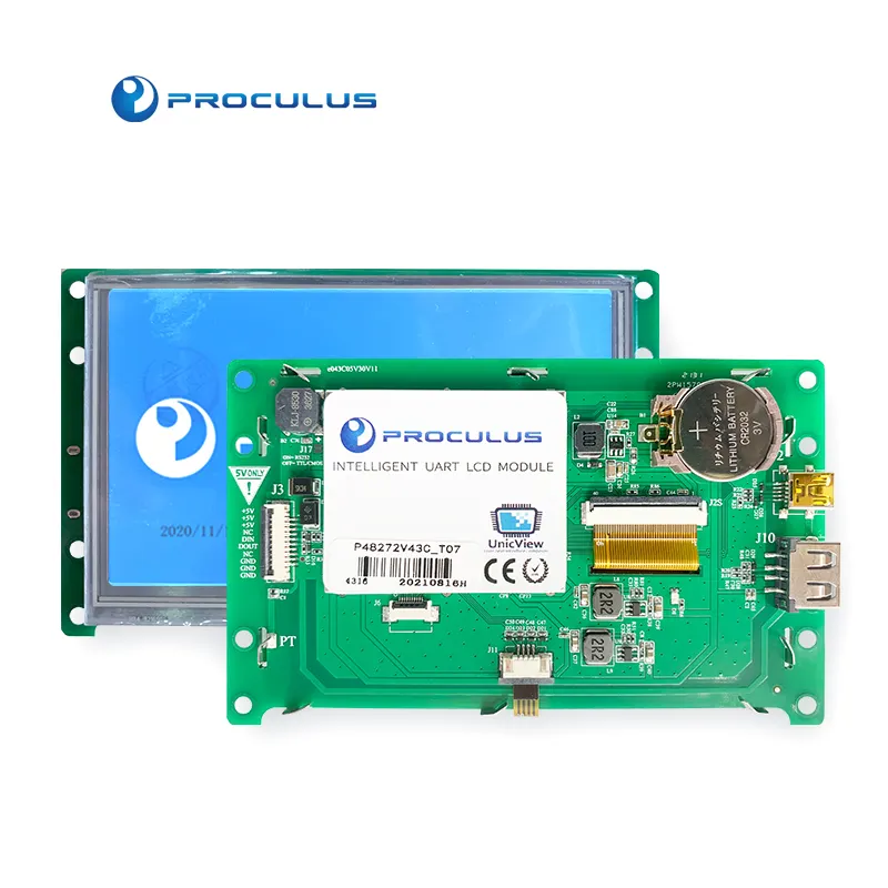 Proculus 4.3 lcd 디스플레이 인치 Uart LCD 스크린 Lcd 모듈 패널 임베디드 디스플레이에 대 한 용량 성 터치 IPS TFT