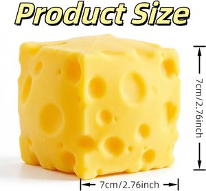 Yellow Cheese Squishy <b>Toy</b> Slow Rising Soft Squeeze Fidget <b>Toy</b> Stress Relief Sensory <b>Desk</b> <b>Toy</b> for Kids Adults Cute Party Gift - Product Image 2