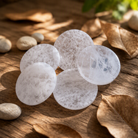 Tranches de cristal de quartz blanc naturel rondes, cabochons, spécimens de cristal de roche pour la fabrication de bijoux, pendentifs DIY, ReikiHealing