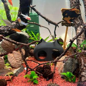 Refugio para Peces <span class=keywords><strong>de</strong></span> Resina Gruesa y Duradera, Cueva para Acuario, No Tóxica, Segura para la Reproducción, Refugio para Peces Pequeños y Medianos con Forma <span class=keywords><strong>de</strong></span> Gato, Refugio Térmico para Peces - Product Image 5