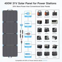 Panneau solaire bifacial ETFE 400W, dernière génération, panneaux solaires portables à cadre en aluminium pour le camping et les camping-cars