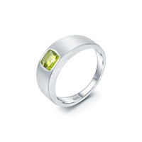 Bague pour homme en pierre précieuse naturelle péridot, fabriquée à la main, en argent 925, bagues classiques pour homme, plaquées rhodium, bijoux tendance pour femme