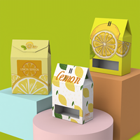 Boîte cadeau personnalisée avec fenêtre transparente colorée, emballage en carton avec fenêtre, boîte à chapeau en papier