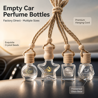 Diffuseur de voiture suspendu de luxe, flacon en verre vide pour parfum de voiture 5ml 8ml 10ml avec bouchon en bois et cordon perlé