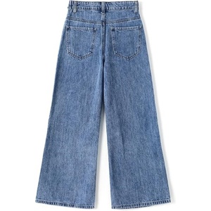 Jeans da <span class=keywords><strong>Donna</strong></span> Primaverili a Gamba Larga, Blu Chiaro, Vita Alta, Vestibilità Regolare, Stile Vintage, Pantaloni Casual alla Moda - Product Image 2