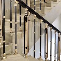 Rampe d'escalier en acier inoxydable 316, aluminium et fer, sur mesure, à montage latéral, tige pleine, durable, résistante à l'eau, accessoires d'escalier
