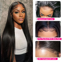 Perruque Lace Frontale Suisse 13x4 à Densité 180% en Cheveux Humains 100% Naturels Vierges Lisses Soyeux pour Femmes Noires – Prix Abordable