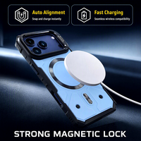 Coque hybride rigide PC TPU antichoc avec support magnétique pour objectif pour iPhone 17 18 Pro Max