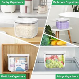 Boîte de rangement hermétique en plastique de grande capacité pour garde-manger pour la maison, seau de stockage de farine de céréales et de riz pour la cuisine - Product Image 4