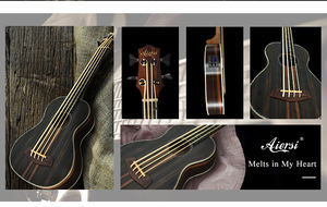 Ukelele Bajo Eléctrico de Ébano Java de 30 Pulgadas, Marca Aiersi, Precio de Fábrica China, Guitarra Acústica con Funda, Buena Calidad - Product Image 2
