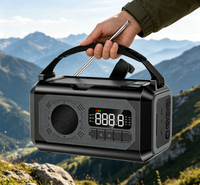 Radio AM/FM/WB e Internet con Manivela y Energía Solar de 10000 mAh, con Alarma y Función de Carga