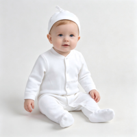 6-teiliges Export-Set: Einfarbige Baumwoll-Babybodys mit Füßen, Neugeborenenkleidung 0-9 Monate, für den Außenhandel