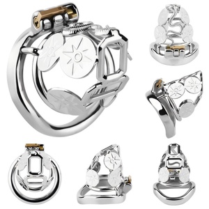 กรงครอบอวัยวะเพศชายแบบกลวงทำจากสแตนเลสสตีล รุ่น FRRK Silver Snake Coin ป้องกันการนอกใจ พร้อมตัวล็อคสำหรับผู้ชาย ของเล่นทางเพศสำหรับผู้ใหญ่ SM - Product Image 1