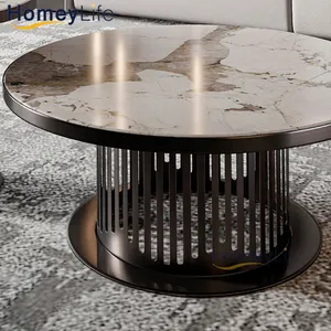 Tavolino da tè di lusso in metallo dorato in acciaio inossidabile per uso domestico