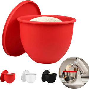Doublure en silicone pour robot culinaire <span class=keywords><strong>KitchenAid</strong></span> de 5 pintes à tête inclinable, doublure de bol de mélange de qualité alimentaire avec couvercle, accessoire de mélangeur réutilisable pour la pâtisserie - Product Image 1
