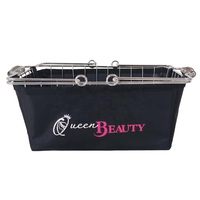 Panier de rangement en fil métallique chromé pour supermarché, idéal pour organiser les sacs en tissu, les maquillages et les cosmétiques