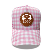 Casquette de camionneur en coton personnalisée à profil haut, style australien, avec patch en cuir et logo brodé, casquette de camionneur tendance