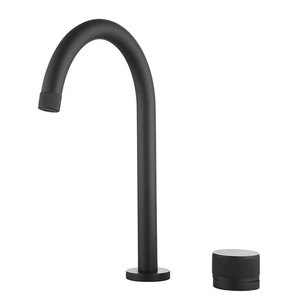 <span class=keywords><strong>Rubinetto</strong></span> per lavabo HONGDEC con manopola, ad arco alto, anti-intasamento, nero opaco, resistente alle macchie, facile da pulire, miscelatore per lavabo da bagno - Product Image 1