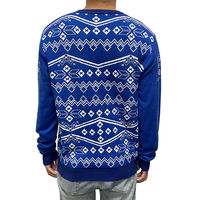 Pull tricoté pour homme à col rond et manches longues, motif jacquard Fair Isle, thème football décontracté, idéal pour les fans en automne et en hiver – Meilleure vente