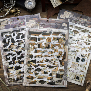 3 autocollants par paquet, série Morse Mysteries, autocollants de paysages, rétro, créatifs, amusants pour les enfants, pour le collage éducatif et le jeu - Product Image 2