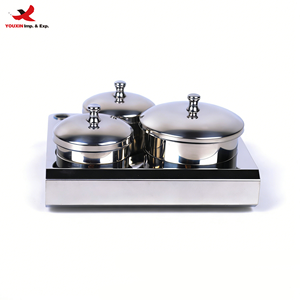 Ensemble de pots à poudre en acier inoxydable durable, flacon de liquide pour nail art, récipient compartimenté, gobelet de désinfection GZ RTS, commande en gros mixte - Product Image 1