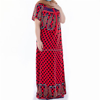 Gaun Floral Afrika Bahan Katun Jubah Abaya Dubai untuk Wanita Burga Kurti Gaun Muslim untuk Wanita Dashiki Burqa