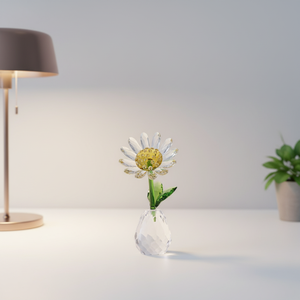 Juego de Caja de Regalo Semielaborada de Cristal con Margaritas, Estilo Moderno y Minimalista, Decoración para el Hogar y el Automóvil - Product Image 5