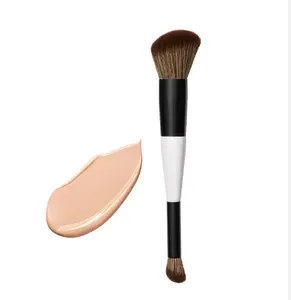 Beili Low Moq Custom Logo Dubbele Einde Make-Up Borstel Veganistisch Zacht Synthetisch Haar Voor Contour Poeder Blush Borstel Kit