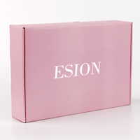 Boîtes d'expédition personnalisées ondulées pour cils, emballage cosmétique rose, vente chaude