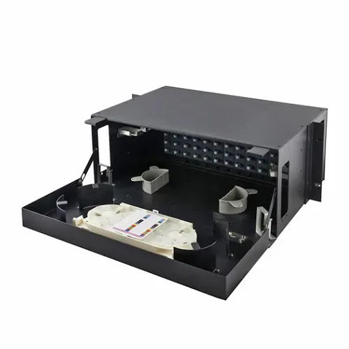 Fiber Optic Patch Panel Fiber Distribution Frame Rack Mounted with splice spray plate 12 Ports 24 Ports Factory Direct