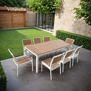 Ensemble de mobilier de jardin empilable pour l'extérieur, table et chaises pour villa, hôtel, restaurant, resort - Product Image 1
