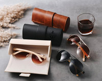 Étui à lunettes en cuir blanc personnalisé de qualité supérieure avec logo unique, étui à lunettes de soleil personnalisé avec logo, emballage pour lunettes