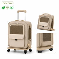 Sac de transport roulant haut de gamme imperméable pour animaux de compagnie en tissu Oxford avec maille respirante, sac à roulettes personnalisable avec logo pour chiens et chats, sac à dos de transport pour animaux OEM