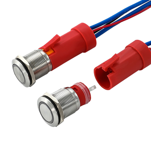 19mm đen anodized nhôm thép không gỉ IP67 có dây không thấm nước tạm thời latching Vòng LED <span class=keywords><strong>push</strong></span> <span class=keywords><strong>button</strong></span> chuyển 1NO - Product Image 4