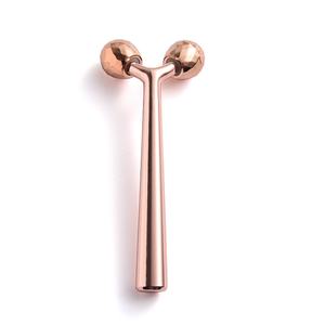 Rodillo de Masaje Facial de Metal en Forma de Rosa Dorada Clásica Personalizada - Product Image 1