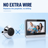Visiophone vidéo WiFi 1080P avec caméra de porte et détection de mouvement PIR, alimentation USB, installation facile