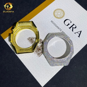 Vente flash, boîtier de montre en diamant glacé, moissanite, argent 925, bijoux hip-hop, lunette de montre en moissanite VVS pour GA2100 - Product Image 4