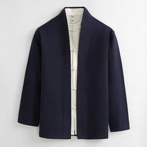 ชุดสูทผ้าลินินคอตตอนจีนสำหรับผู้ชายเสื้อผ้า Hanfu <span class=keywords><strong>ชุดประจำชาติจีน</strong></span>แบบดั้งเดิมมีร่องลึกสำหรับฤดูใบไม้ผลิ - Product Image 5