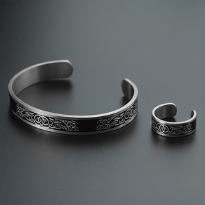 Hip Hop Jewelry <b>Set</b> Stainless Steel Irish Celtic Knot Bracelet Vintage <b>Bangle</b> Amulet Jewelry for Men - Product Image 6