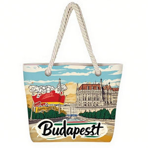 Sac fourre-tout en toile polyester imprimé avec logo personnalisé du <span class=keywords><strong>Danemark</strong></span> Sac souvenir de Copenhague - Product Image 6