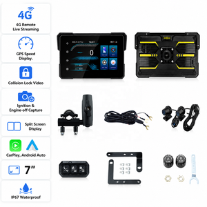 Motorrad-Zubehör 7 Zoll 4G Fernpositionierung Duale Kamera DVR Endlosaufzeichnung GPS-Geschwindigkeitsanzeige Moto Car Play - Product Image 1