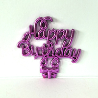 Décoration de fête d'anniversaire : Ballon en aluminium 3D doré en plastique plaqué or, motif Joyeux Anniversaire en cursive, prix d'usine