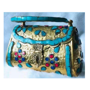 Bolso de Mano de Metal Estilo Mosaico Indio Bohemio para Mujer, Bolso de Noche de Lujo Hecho a Mano, Bolso de Mensajero para Boda, Cadenas al por Mayor - Product Image 6