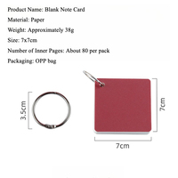 Mini carnet de notes de poche vierge avec porte-clés, index et blocs-notes, avec anneau métallique et couverture en PP, pour l'étude et le bureau