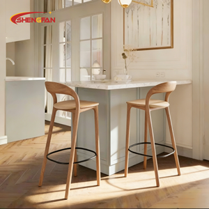 <span class=keywords><strong>Tabouret</strong></span> de bar en bois de frêne personnalisable en direct d'usine, <span class=keywords><strong>chaise</strong></span> haute en tissu pour la maison, l'îlot de cuisine, le comptoir de restaurant, la salle à manger - Product Image 1