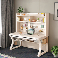 Bibliothèque intégrée moderne planche perforée en bois massif bureau bureau pour étudiant étude maison chambre ordinateur bureau