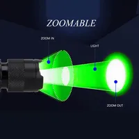 SK68 senter LED Mini dapat diperbesar, lampu sorot 3 mode tahan air hijau/merah/putih/UV 365nm/395