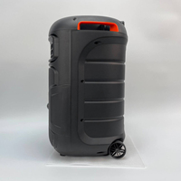 Enceinte portable PA avec woofer 12 pouces, chariot, karaoké, Bluetooth/USB/FM/TWS, micro sans fil et télécommande, LED rechargeable